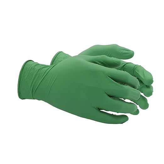 SHOWA 6110PF Sustainable EBT Latex-Free, Powder-Free, Nitrile Disposable Single Use Safety Gloves, 4 Mil, 9.5" Length, XX-Large (1 Box/90 Gloves)