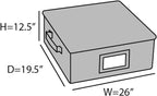 Covermates Keepsakes - Adjustable Zip-Top Storage Box - Configurable FlexGrid Compartments - Heavy Duty Polyester- Reinforced Handles - Stackable Design - Indoor Storage, Grey Heather