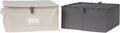 Covermates Keepsakes - Adjustable Zip-Top Storage Box - Configurable FlexGrid Compartments - Heavy Duty Polyester- Reinforced Handles - Stackable Design - Indoor Storage, Beige Heather