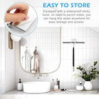 Shower Squeegee with Long Handle, 17-60" Telescopic Window Squeegee with Streak-Free Silicone Blade, Adjustable Cleaning Tool for Glass Doors, Shower Walls, Tile, Car Windshield