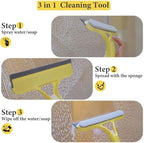 3 in 1 Spray Window Squeegee Cleaner Scraper, Window Squeegee Cleaner Tool with Spray Bottle for Shower Glass, Mirrors, Car, Home Window Cleaner Tool (Blue)