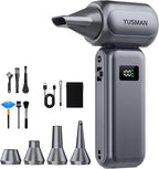 Compressed Air Duster, 300000RPM Super Power Electric Air Duster, 0-100 Adjustable Speed with LED Light, Powerful Electric Duster for Car Cleaning, Electronics & Outdoor Gear, Portable Turbo Blower