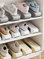 Shoe Slot Organizer, 4-Speed Adjustable Shoe Organizer Slots, Space-Saving Storage Rack for Slippers or Shoes (White/Yellow/Gray) (8Pack/12Pack/20Pack) (Yellow, 12 Pack)