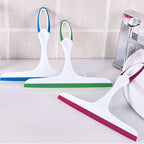 3 Pack Rubber Glass Shower Door Squeegee with 3 Shower Hooks, Multifunctional Squeegee Tool