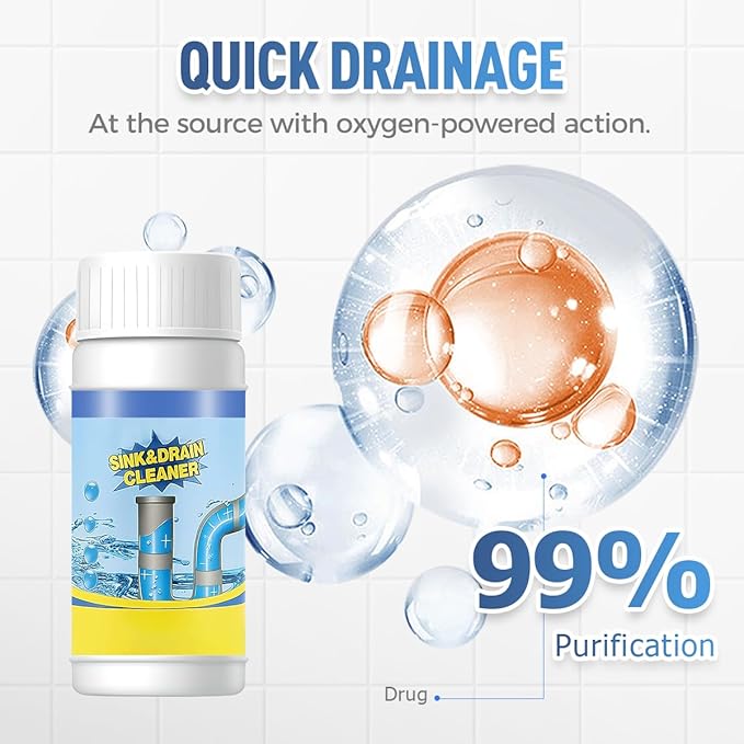 2026 Upgraded Sink and Drain Cleaner, Pipeline Dredging Agent, Sink and Drain Cleaner Powder, Multi-functional Fast-Acting Pipe Dredging Agent for Kitchen and Toilet Pipeline (1 PCS)