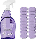 Oven Cleaner Spray with 18 Concentrated Tablets - Powerful Degreaser for Stovetop, Grill, Kitchen Grease, Bathroom, Multi-Surface Cleaning, Safe & No Harsh Fumes (Upgraded Formula)