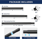 No Drilling Closet Rod, 27.5-94 Inches Hanging Closet Rod for Clothes, Closet Bar & Pole Heavy-duty, Closet Rods for Hanging Clothes For Closet Wardrobes Bathroom Laundry RV Curtains,Black