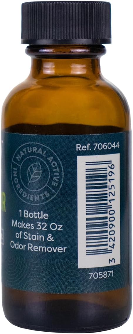 ALZOO Concentrated Stain & Odor Remover Refill Bottle, 100% Plant-Based Active Ingredients, 1.1 Fl. Oz