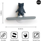 OTOTO Chill Cat Squeegee - Cute Kitchen Accessories, Cute Bathroom Decor, Black Bathroom Accessories, Shower Accessories, Shower Squeegee for Glass Doors, Small Bathroom Squeegee, Cat Gifts