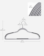 SONGMICS Clothes Hangers, Pack of 30 Plastic Coat Hangers, Space-Saving, Light Gray and Dark Gray UCRP30G