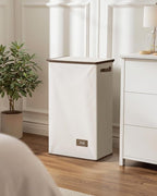 SOLEDI Clothes Hamper with Lid - 100L XL - Large Laundry Basket with Removable Bag, Collapsible Laundry Baskets, Convenient Storage - Hampers for Laundry for Bedroom, Bathroom, Closet, Dorm, Off-White