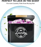 Laundry Pods Holder with Hinged Lid, Farmhouse Space-Saving Metal Container for Laundry Room Decor Organization and Storage, Detergent Dispenser for Efficient Laundry Room Use-Black