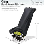 Okcool Electric Tiller Cover,Heavy Duty Waterproof Cultivator Cover for Sun Joe Electric Garden Tiller,Black