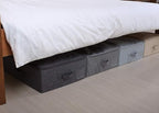 iwill CREATE PRO Folding Washable Rigid Underbed Storage Boxes with Zip Lid for Garment, Clothing, Blankets for Bedroom, College Dormroom, Wardrobe, Shelf Baskets, Pack of 3, Black Gray