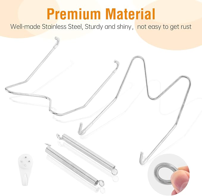 3 Pack Plate Hangers for The Wall, Suitable for 12-16 inch Art Plate, Stainless Steel Invisible Heavy Duty Wire Plate Holder with Wall Hooks, Plate Hangers for Displaying Plates, Platter, Dish, Silver