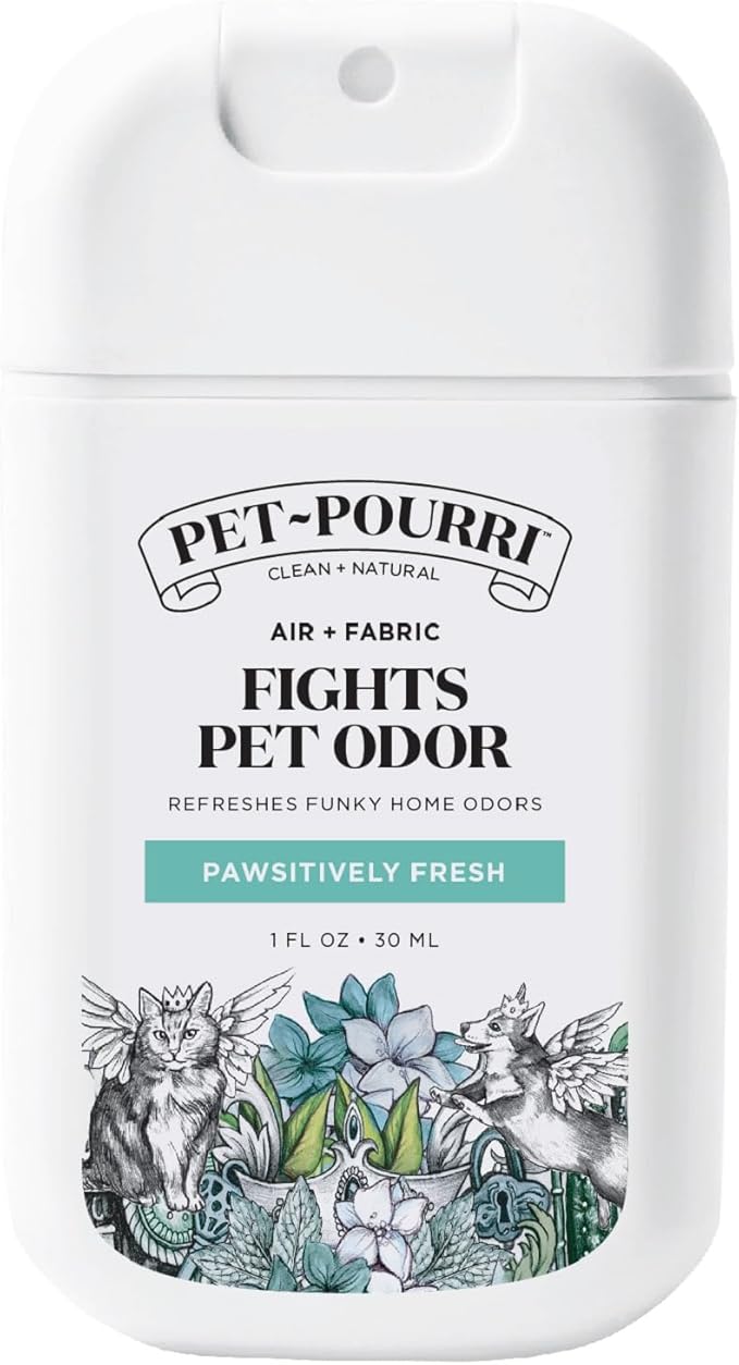 Poo-Pourri Pawsitively Fresh Pocket Deodorizer Spray – Dog & Cat Odor Remover – Plant Based Ingredients – Vet Recommended – Great for Air, Carpet, Fabric, Litter Box, Urine & Strong Pet Odors
