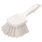 SPARTA 3662000 Flo-Pac Plastic Handle Utility Scrub Brush, Nylon Bristles, 2" Bristle Trim, 8" Length, White, 1 Count (Pack of 1)
