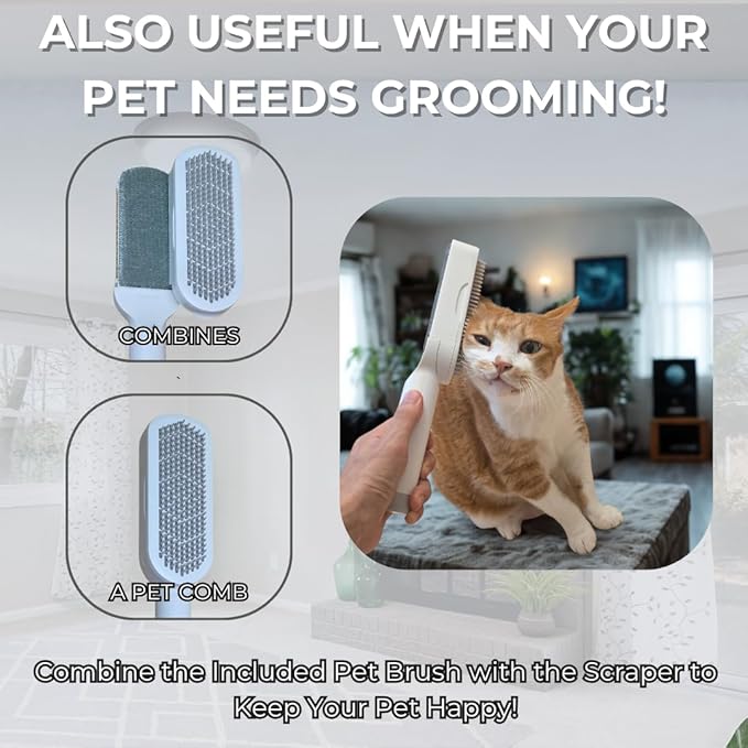 SufurLint 4 in 1 Multi - Pet Hair Lint roller Brush - Lint Remover tool - Cat Dog Hair Removal, Furniture, Carpet rake, rug, Clothes, Car Seat cleaning - fur Remover cleaner, mini rollers, magic brush