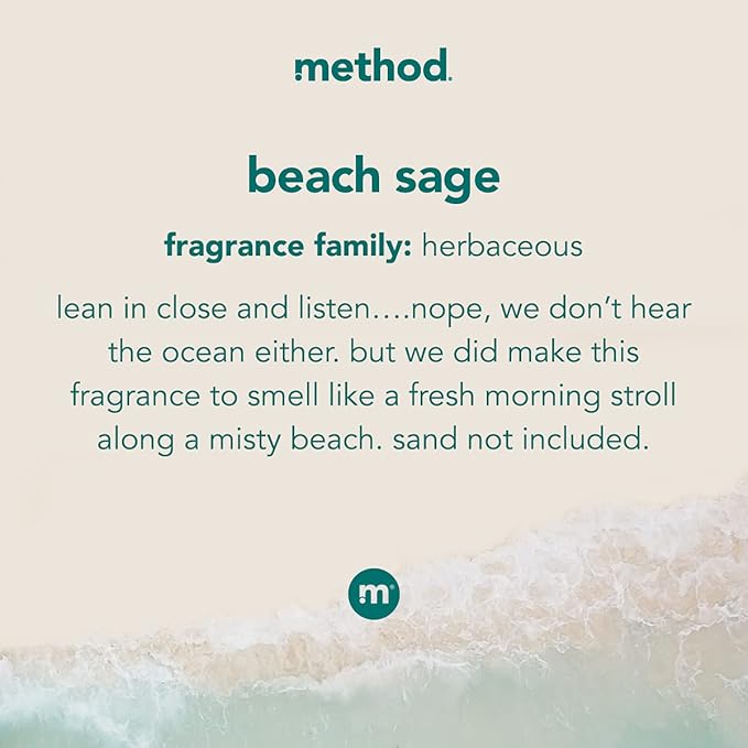 Method Liquid Laundry Detergent; Beach Sage Scent, Stain Remover; ; 66 Loads per 53.5 oz Bottle; (Pack of 1)