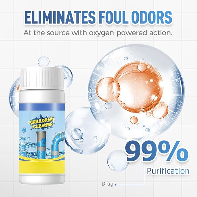 Sink & Drain Cleaner Powder, Powerful Sink Cleaner Powder for Bathroom & Kitchen Dredging (3 PCS)