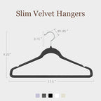 Velvet Hangers 100 Pack, Slim Non-Slip Clothes Hangers Space-Saving for Closet, Heavy Duty for Pants, Coats, Skirts, Jeans, Sweaters and More, Nylon-Flocked, Black