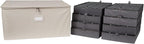Covermates Keepsakes - Adjustable Zip-Top Storage Box - Configurable FlexGrid Compartments - Heavy Duty Polyester- Reinforced Handles - Stackable Design - Indoor Storage, Beige Heather