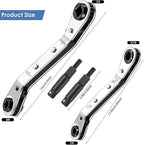 Ratchet Wrench Set, Refrigeration Repair Tool, Heavy Duty Ratchet Wrench Set, for Steel and Alloy, Automotive Plumbing Industrial Use, Air Conditioning Maintenance, Home DIY Repair Tool Kit