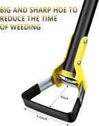 BsBsBest Scuffle Hoe Garden Tool, Stirrup Loop Hoe with 42 Inch Adjustable Long Hand, Great for Weeds in Backyard,Vegetable Garden