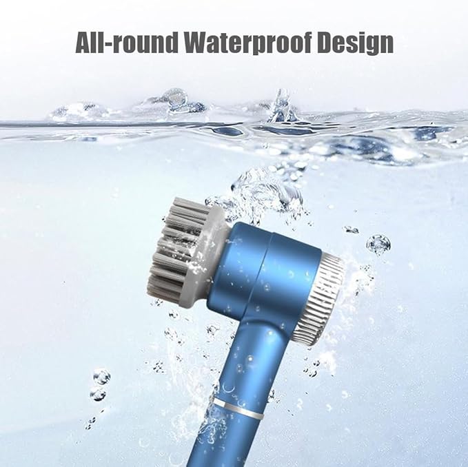 DONGKER Electric Spin Scrubber,3 Speeds Adjustment Handheld Electric Scrubber with 5 Replaceable Brush Heads for Floor Tub Tile Kitchen Car