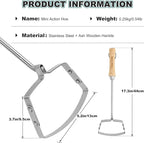 Berry&Bird Mini Hula Weeding Hoe 17.3''Stirrup Hoe Stainless Steel Weed Puller Tool Gardening Action Scuffle Loop Hoes Garden Tools with Wooden Hand Weeder Cultivator Cutting Roots Loosening Soil