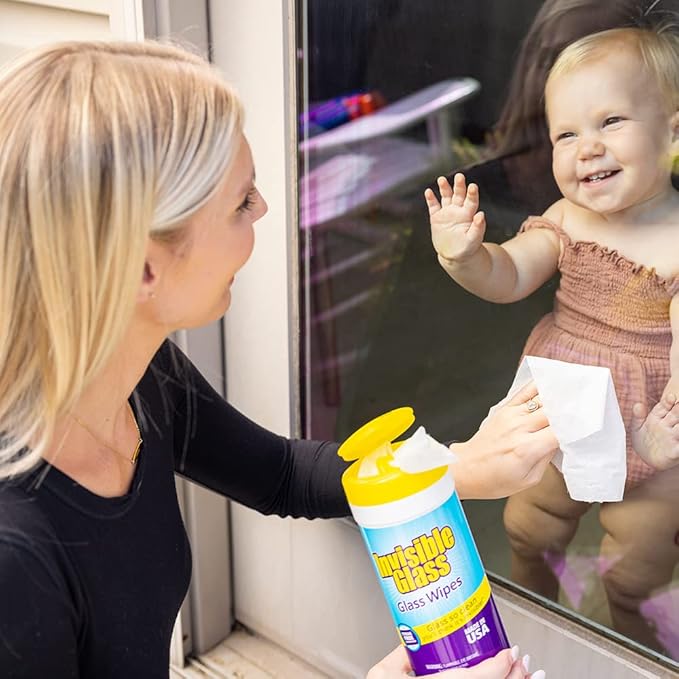 Invisible Glass 90160-6PK Glass Cleaning Wipes, Pre-Moistened, Streak-Free and Lint-Free, Safe for Windows, Mirrors, Windshields, and Tinted Glass, 40 Count (Pack of 6)