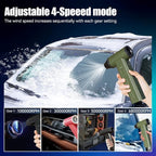 Compressed Air Duster 480000RPM Electric Air Duster Variable Speed 580G 4 Gear Adjustable Rechargeable Cordless Jet Dry Blower Turbo Fan Dryer Cleaning Air Blower Mini Car Vacuum Cleaner Army Green