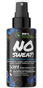 NO SWEAT! Ultra Long Lasting Sweat and Body Odor Protection, 98% Natural Ingredients, Hypoallergenic & Clinically Tested, Alcohol-Free & Fabric Safe, 20x Longer Duration, Created from Science (20mL)