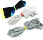 60pcs Sock Rings Sock Clip Holders Locks Washing Sorters Laundry Storage Organization Soft Rubber with 5 Multicolor