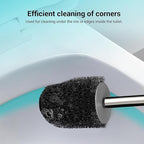 Toilet Brush and Holder, 3 Pack Compact Size Toilet Bowl Brush with Stainless Steel Handle, Space Saving for Storage, Drip-Proof, Toilet Scrubber for Cleaning Bathroom Grey