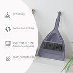 Mini Broom and Dustpan Set Small Dust pan and Brush Set Perfect for Desk Office Camping Dorm RV Essentials (Blue Gray)