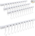 Kitchen Utensil Hanging Rack - Hooks for Kitchen Utensils, No Drilling Wall Mounted Utensils Holder, Kitchen Rail Rack with 10 Hooks Hanger for Bedroom Bathroom (Pack of 4)