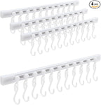 Kitchen Utensil Hanging Rack - Hooks for Kitchen Utensils, No Drilling Wall Mounted Utensils Holder, Kitchen Rail Rack with 10 Hooks Hanger for Bedroom Bathroom (Pack of 4)