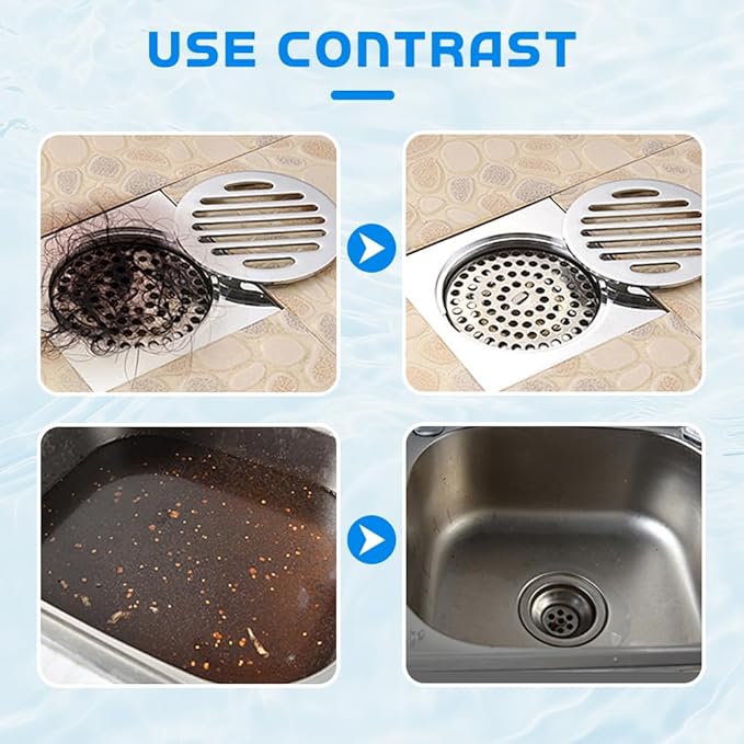 2025 Upgrade Sink Drain Cleaner, Sink and Drains Cleaner, Multi-functional Sink and Drain Cleaner Powder Cleaning, Drains Foam Cleaner, Powerful Pipe Dredging Agent for Kitchen Toilet (2Pcs)