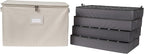 Covermates Keepsakes - Adjustable Zip-Top Storage Box - Configurable FlexGrid Compartments - Heavy Duty Polyester- Reinforced Handles - Stackable Design - Indoor Storage, Beige Heather