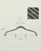 SONGMICS 20-Pack Pants Hangers, 16.7-Inch Long Velvet Hangers with Adjustable Clips, Heavy-Duty, Non-Slip Skirt Hangers, Space-Saving for Pants, Skirts, Coats, Dresses, Gray UCRF012G20