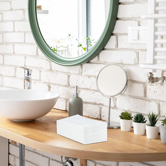 100 Pack Paper Napkins Guest Towels Disposable, Premium Quality 2-ply Dinner Napkins Disposable Soft, Absorbent, Party Napkins Wedding Napkins for Kitchen, Dinners or Events (white paper, Count, 100)