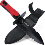 Heavy Duty Double Serrated Edge Digger - Metal Detecting Tool with Sheath, Belt Mounted, Gardening Accessories