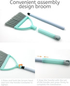 Small Broom and Dustpan Set, Household Mini Broom and Dustpan Set, Mini Broom and Cleaning Set Suitable for Various Small Areas. (Blue)