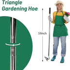 Hardened All-Steel Triangle Hand Plow Hoe for Backyard Weeding,Tough Welded Hoe, Loosening,Farm Planting,Dig a Hole，6-Inch Welded Steel Head, 54-Inch Stainless Steel Handle