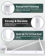 Supforce 2 Pack Closet Rod Bracket, Heavy Duty Closet Rod Support with Rod Holder, Wall Mounted Closet Shelf Brackets with Triangle Stabilizing Design for Closet, Bathroom and Kitchen, White