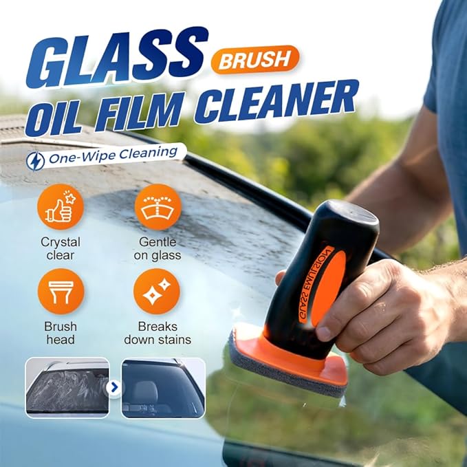 Handheld Glass Oil-Film Remover, 2026 Upgrade Glass Emulsion Cleaner, New Glass Cleaning Board, Automotive Oil Film Cleaning Brush for Car Windows (3, Medium)