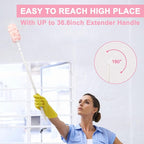 KeFanta Heavy Duty Duster Refills Kit for Swiffer Duster, 4X Microfiber Multi Surface Dusters for Cleaning with 3 ft Extended Handle, 1 Short Handle, 30 Refills