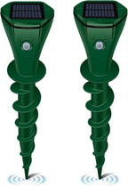 Solar Mole Repellent Ultrasonic, Vole Repeller with 3 Modes & IP65 Waterproof, Gopher & Snake Repellent for Lawn Garden Farm, 5000 SqFt Coverage for Moles Gophers Voles Snakes Groundhogs, 2 Pack