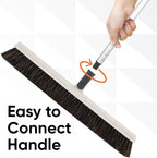 Horse Hair Broom Head – 18" Thin, Narrow (1 Inch) Upright Swivel Broom Head for Hardwood Floors – Soft Bristle Dust Broom for Dog Hair – Head ONLY